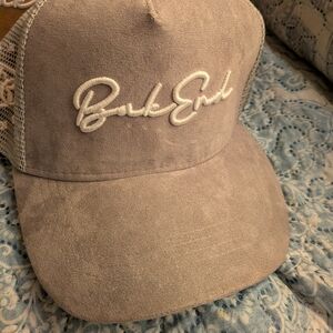 BakEnd Gray Baseball Hat with White Embroidery